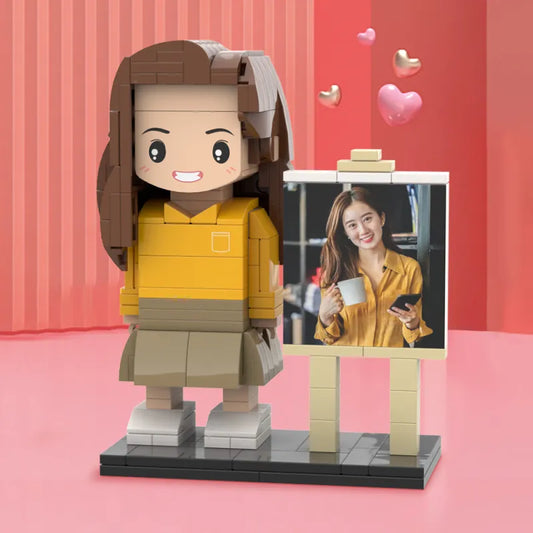 Valentine's Day Gfits Full Body Custom 1 Person Brick Figures Custom Brick Figures with Frame Small Particle Block Toy