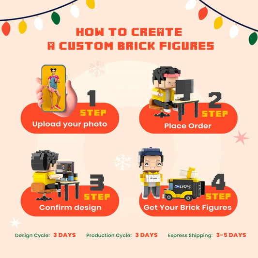 Cool Couple Full Body Customizable 2 People Photo Frame Custom Cute Brick Figures Universal Interlocking Plastic Toy Gifts for Him